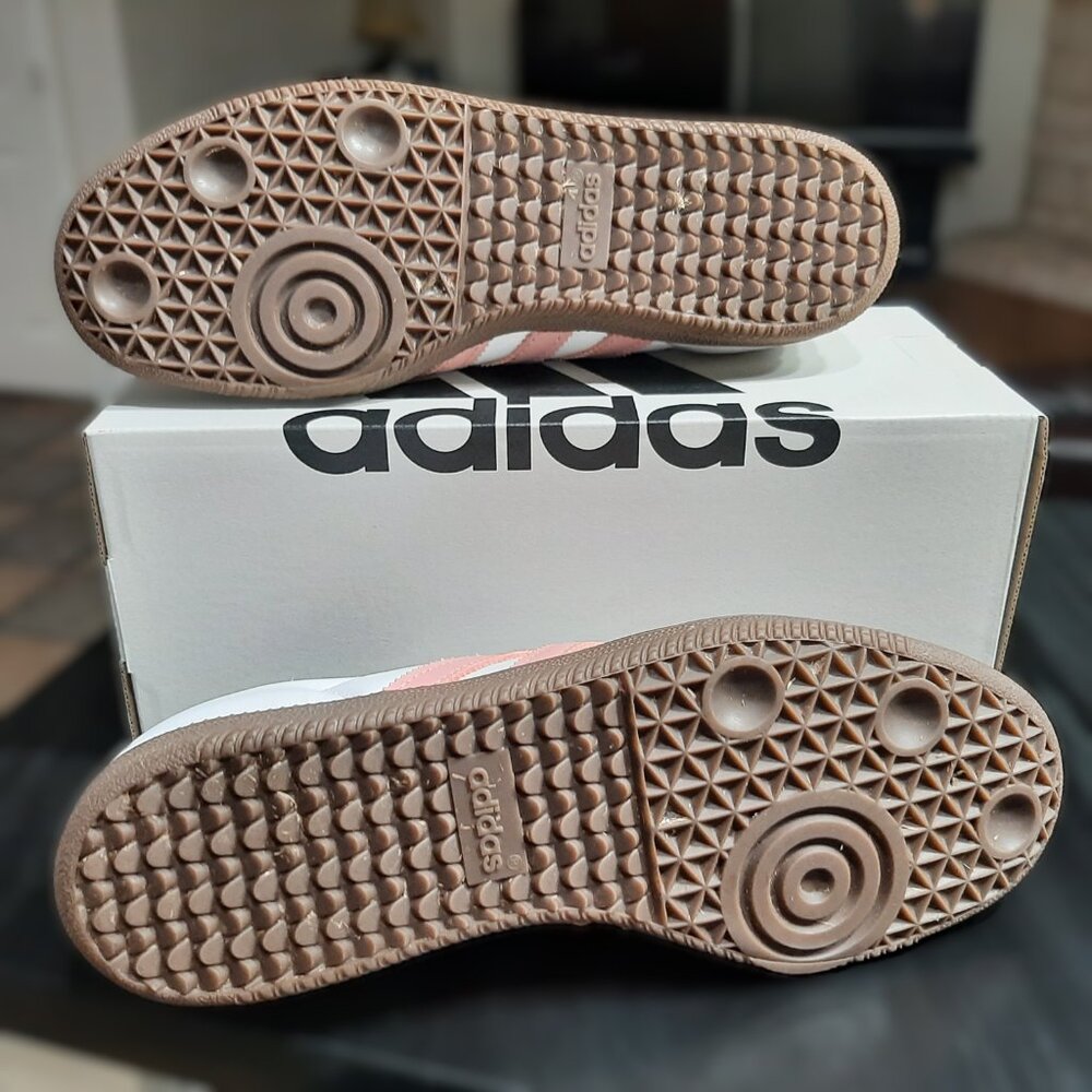 Adidas Samba 🚺 Women's Size 8 OG Cloud White Wonder Mauve Tan Gum JI2677 Shoes - Picture 10 of 16